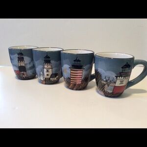 Set of 4 Handpainted Mugs